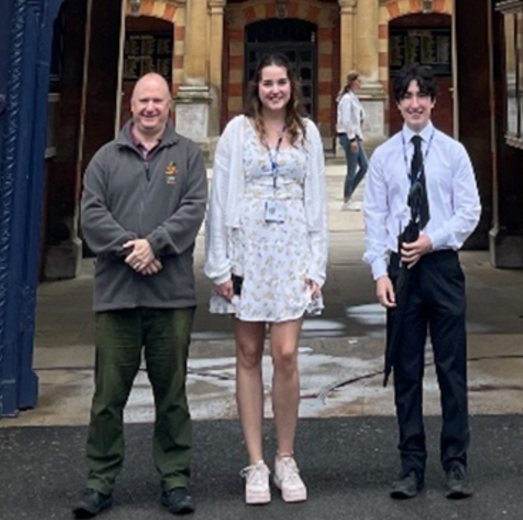 Outside Wellington College with Work Experience Students using iProtectU software
